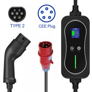 Car Charging 3Phase EV Charging Cable 22KW home charging Charger IEC62196 type 2 home electric vehicle chargers