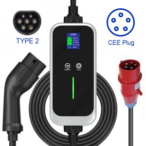 EVSE Charging Type 2 Portable ev charger 3phase 16A vehicle charging 11KW smart ev charging