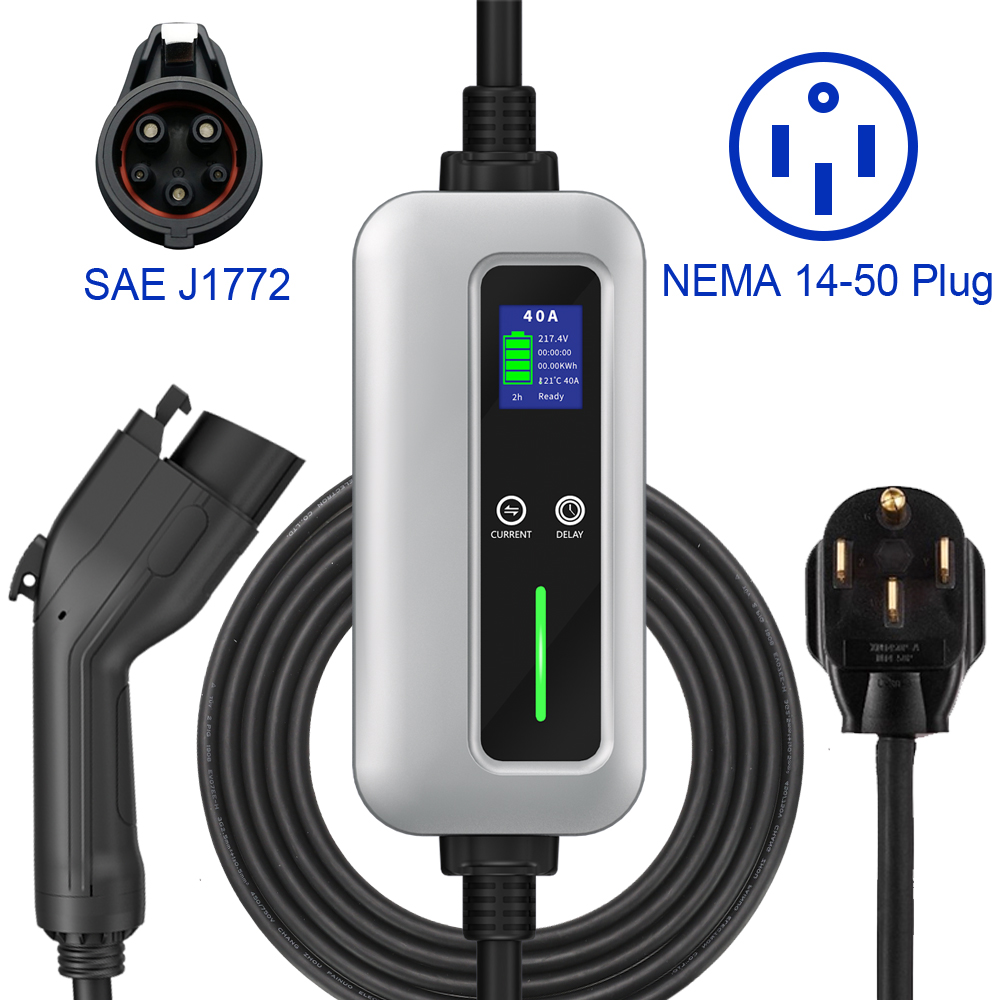 10A / 16A / 20A/ 24A / 32A Type 1 Portable EV Charger with NEMA 14-50 plug Featured Image