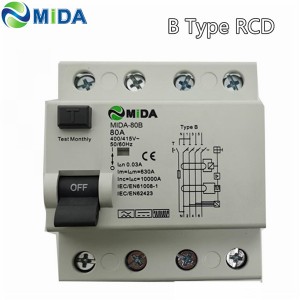 RCD Type B 4Pole 63A 80A 100A 30mA RCCB Residual Current Device Circuit Breaker