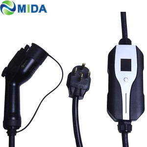 J1772 Plug Model 2 EV Charger Type 1 Switchable 10A 16A Schuko Plug Portable EVSE Electric Car Charger