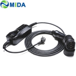 Level 2 Charger 8A 10A 13A 16A IEC62196 Type 2 Portable E V Charging Cable Electric Car Stations