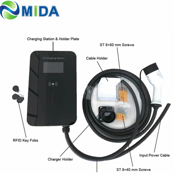 China 3 Phase 16A 11KW EV Charger Station RFID Card with Type B RCD Wallbox  factory and manufacturers