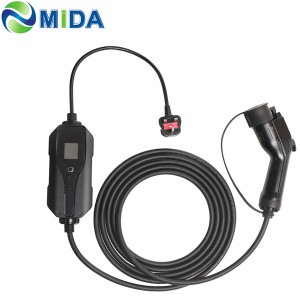 8A 10A 13A Type 1 Charging Cable 3 Pin UK Type 1 J1772 Plug Home Portable EV Charger Level 2