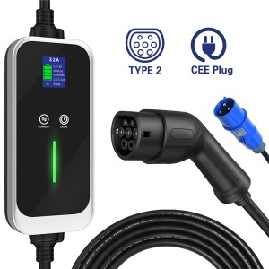 Level 2 Portable EV Charger for Electrical Vehicle 10A / 16A / 20A/ 24A / 32A 7KW EV Charging Chinese supplier