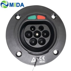 Three Phase 32Amp Type2 inlets Male E V Charging Socket for Electric Car Charger DSIEC2f-EV32S