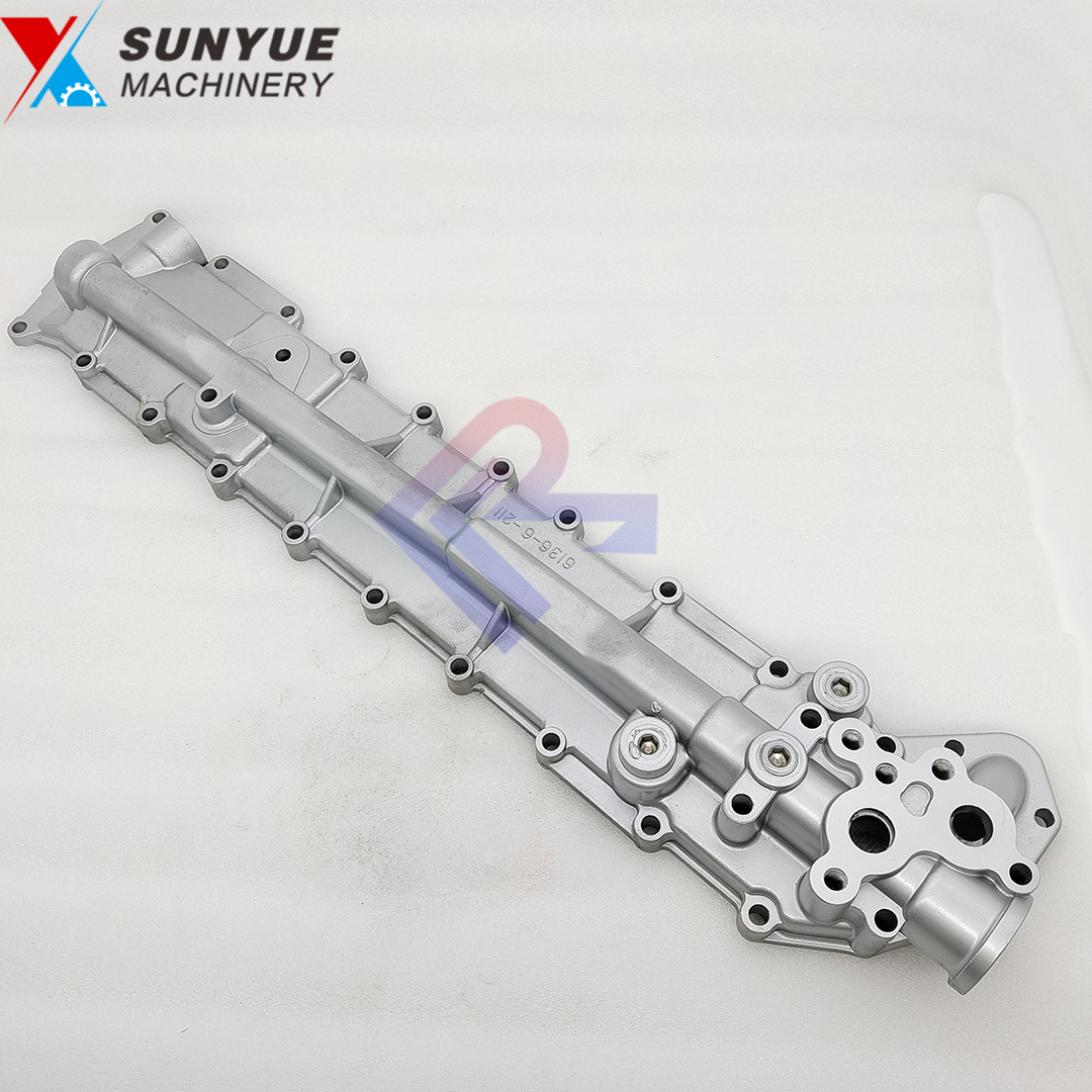 Construction Machinery Parts 6D105 S6D105 Oil Cooler Cover For Komatsu 6136-62-2110 6136-61-2113 6136622110 6136612113