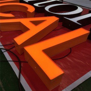 Logotipo de empresa personalizado, letreros con letras Frontlit, señalización, moldura, tira de tapa, letra de canal, señal superior
