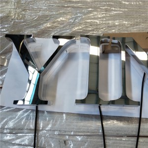 Promotion Price custom 3d backlit letters signs Stainless Steel Sign Mirror Exceed Sign