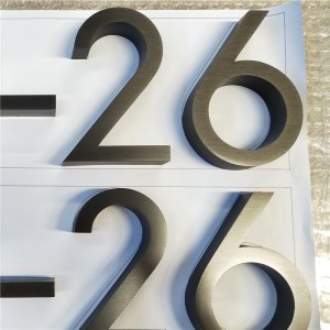 Panlabas na Signage Custom na Metal Channel Letters Sign na 3 Dimensional Stainless Steel Brushed Exeed Sign