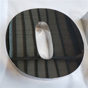 Aukštos kokybės veidrodinis nerūdijančio plieno lauko reklaminis iškabos metalinis ženklas, 3 matmenų viršijantis ženklas