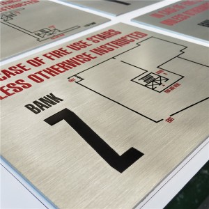 Metal Signs Plates Custom Etch ADA Stainless Steel Braille plate Brushed Metal Plate Exceed Sign