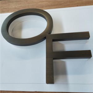 Kina po narudžbi od nehrđajućeg čelika galvanizirani brušeni slova kanal pismo 3d slovo znak premašuje znak