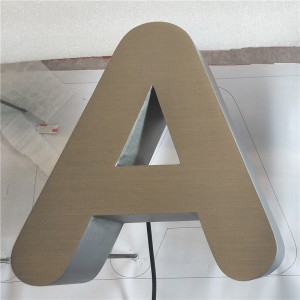 China OEM အမှတ်တံဆိပ် Backlit Stainless Steel စိတ်ကြိုက် Halo Lit Metal Illuminated Signs 3d Letter သည် ဆိုင်းဘုတ်ကျော်လွန်သည်