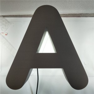 China OEM Brand Backlit Stainless Steel Custom Halo Lit Metal Illuminated Signs 3d Letter Exceed Sign