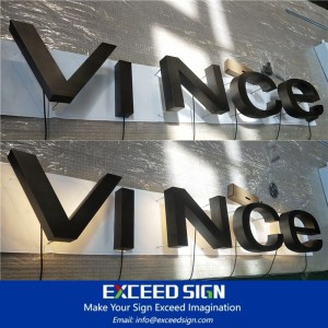 Individualūs 3D sieniniai iškabos LED apšvietimas verslo logotipu Led apšviestas raidės viršijantis ženklas