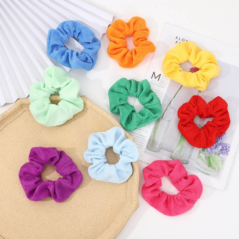 Terry cloth Scrunchies Hair Ties for Women