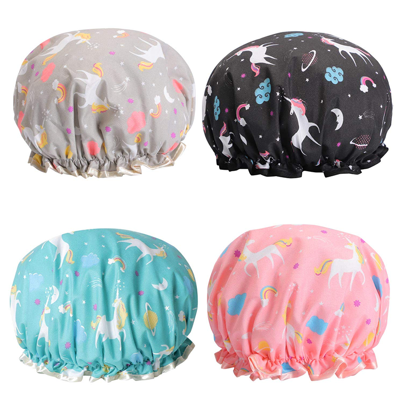 Unicorn Shower Caps Doble Layers Bath Hat para sa mga Babaye