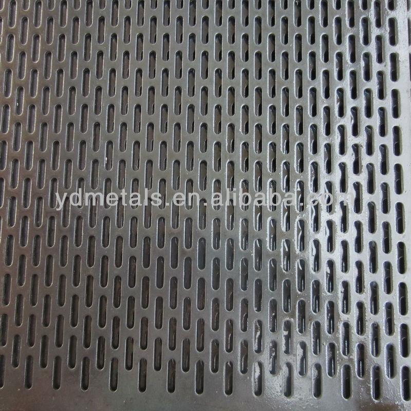 Factory For Perforated Wire Mesh - oblong hole perforated metal sheet//slotted hole perforated metal panel – Yunde