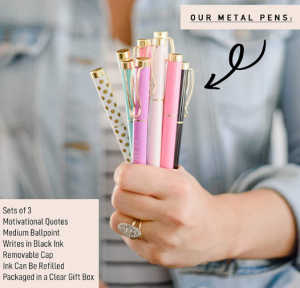 custom color logo office lady metal ballpoint pen gift pen