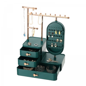 Dresser plastic jewelry display storage box cosmetic case storage holder multidrawers makeup jewelry organizer with mirror