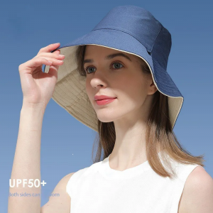 Spring And Summer Double-sided Fisherman Hat Female Solid Color Korean Version Versatile Large Brim Sunscreen Sun Hat