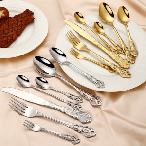 Western restaurant tableware stainless steel knife, fork and spoon set