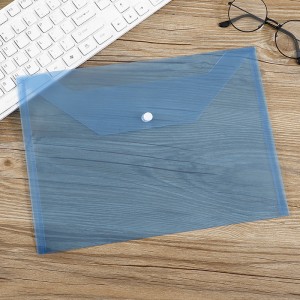 Office supplies file bag plastic document bag  wholesale A4 cartoon snap fastening  transparent button bag PP data folder