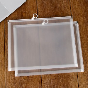 Office supplies file bag plastic document bag  wholesale A4 cartoon snap fastening  transparent button bag PP data folder