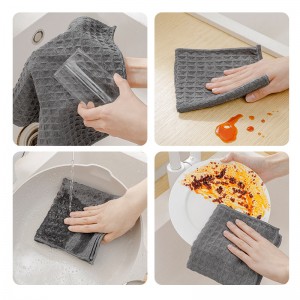 Rag wipe table cleaning dish cloth black microfiber scouring pad