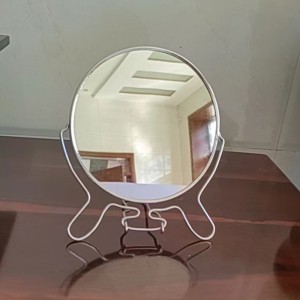 Plastic double-sided tan makeup mirror