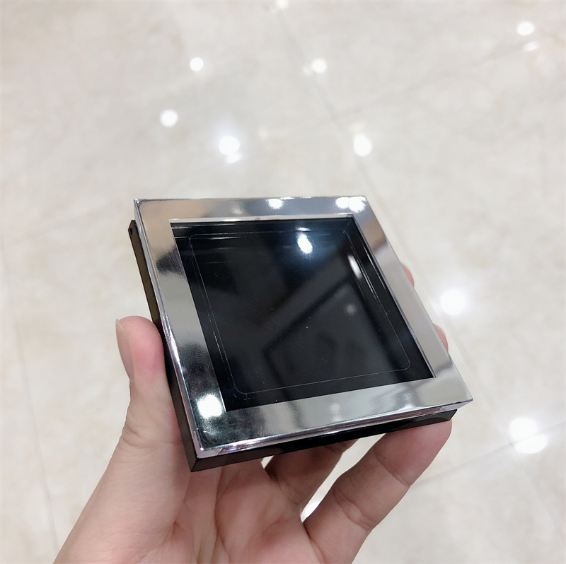 Silver Edge Clear Window Square Blush Compact Case for Sale