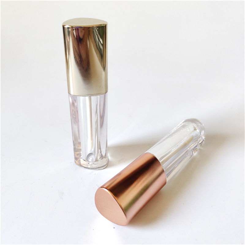 Custom Cosmetic Thick Wall Luxury Rose Gold Triangle Lipgloss Tube