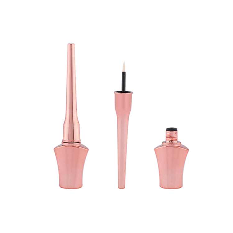 Unique Shape Rose Gold Cosmetic Packaging Lip Mark Container With Brush