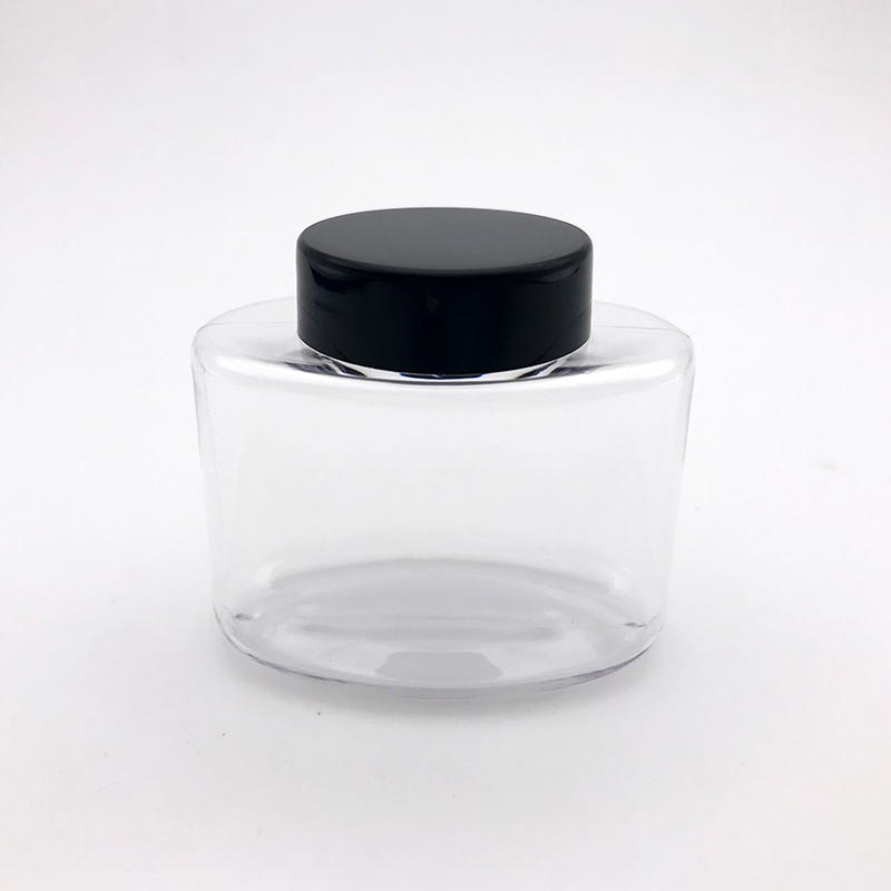 Small Cheap 42g 50-60ml Transparent Plastic Banana Loose Powder Jar Lotion Bottle