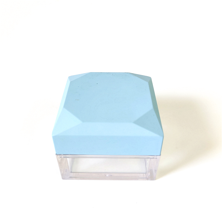 Makeup Empty Square Transparent Base Loose Powder Case With Sifter