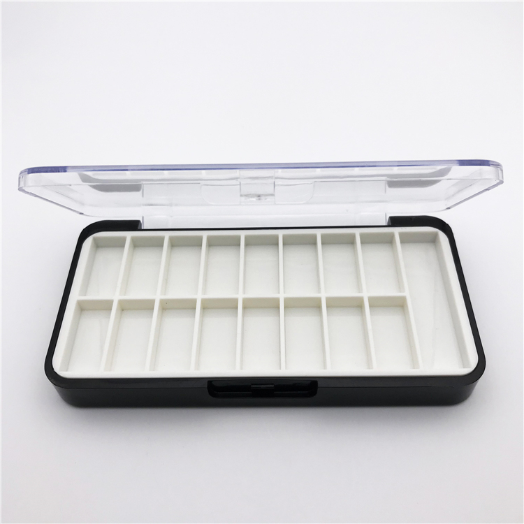 Clear Window Color Visble Black 16 Color Eyeshadow Case for Cosmetic Packaging