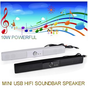 Computer Sound Bar Speaker,USB Powered Wired Stereo Speakers with 3.5mm Aux Input ,Mini Soundbar for PC /Tablets/ Desktop / Laptop/Cellphones(SP-600X)