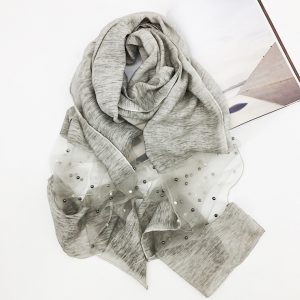 Pearl transparent lace imitation silk scarf ogan scarf