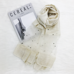Pearl transparent lace imitation silk scarf ogan scarf
