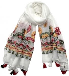 Ethnic style embroidered scarf