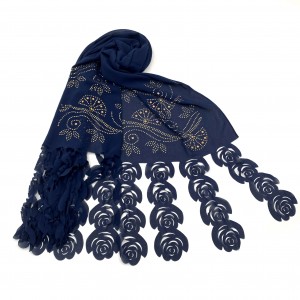Flower shaped laser hollowed out scarf with novel characteristics