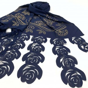 Flower shaped laser hollowed out scarf with novel characteristics