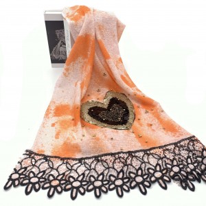 Especially interesting dyed printed scarf