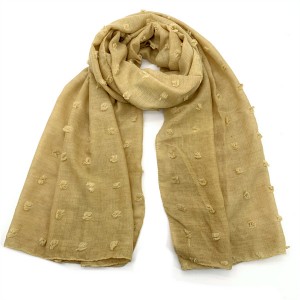 Woolen ball jacquard scarf with strong texture