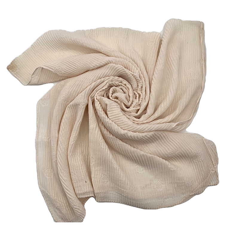 China Cheap price Scarf Belt - TR jacquard weave Rose crumple scarf Women’s scarf Shawl Muslim headscarf – Jingchuang