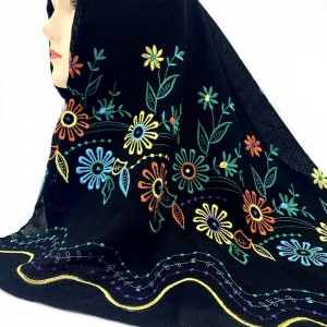 Original customization Flower embroidery Hot drill scarf Muslim headscarf Women scarf