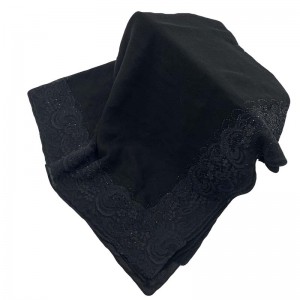 Karama lace hot diamond scarf All black middle east scarf