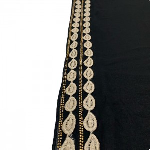 Imitation silk scarf Two lace on one side Muslim headscarf