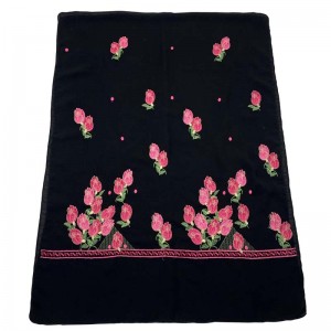 Beautiful rose embroidery scarf Beautiful women